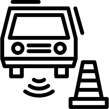 Trafik konisi simgesi vektör çizimi