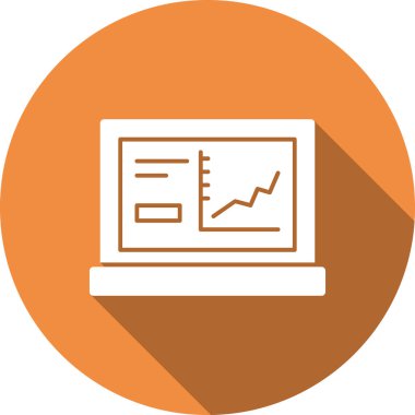 Dizüstü bilgisayarı olan bir grafiğin vektör simgesi