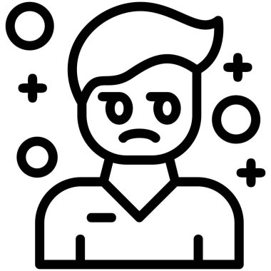 kızgın adam simgesi, vektör illüstrasyonu