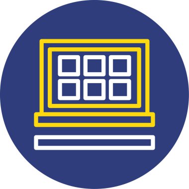 Dizüstü bilgisayar simgesi vektör çizimi