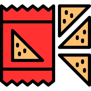 Pizza yiyecekleri ikonu - taslak biçiminde