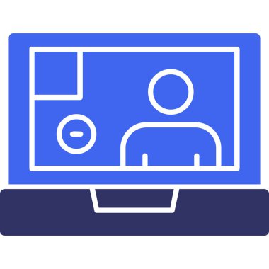 Video çağrısı Katı İki Renk, Vektör İllüstrasyonu