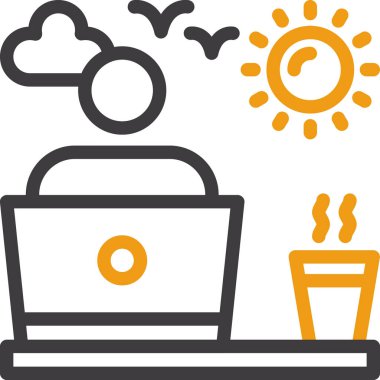 kahve sıcak içecek ikonu ana hatlarıyla