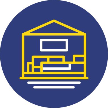 Bina. Web simgesi basit illüstrasyon