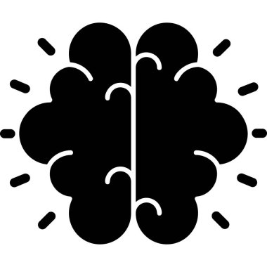 İnsan beyni simgesi, vektör illüstrasyonu