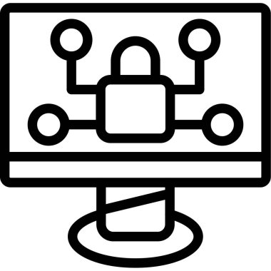 Veri güvenliği. Web simgesi vektör illüstrasyonu