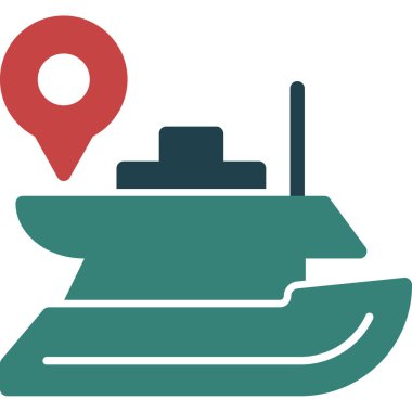 Tekne. Web simgesi vektör illüstrasyonu