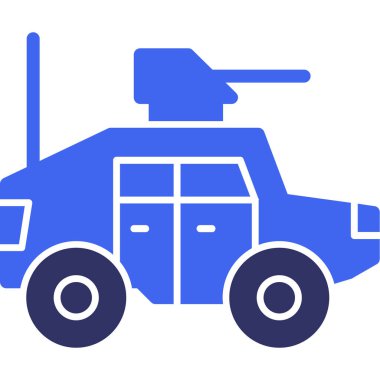 askeri araç simgesi, vektör illüstrasyonu