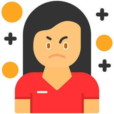 kızgın kadın avatar karakter vektör çizimi tasarımı