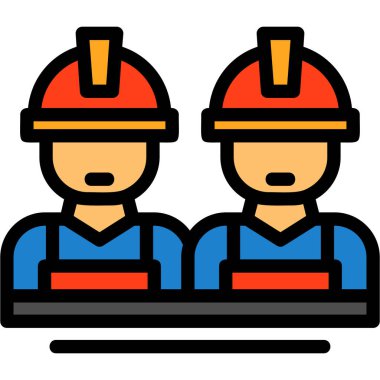 İnşaat mühendisi simgesi, vektör illüstrasyonu