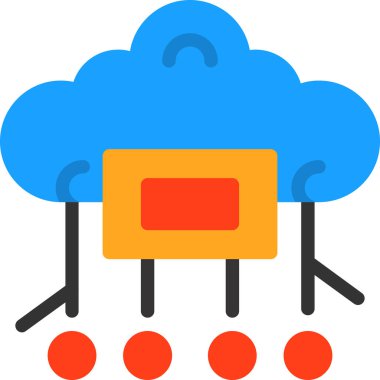 Düz biçimli bulut veri simgesi