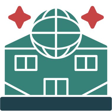 Ev teslimatı vektör simgesi. biçim iki renkli düz sembol, gri ve cyan renkler, yuvarlak açılar, beyaz arkaplan.