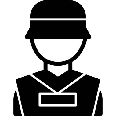 Ordu subayı simgesi, vektör çizimi