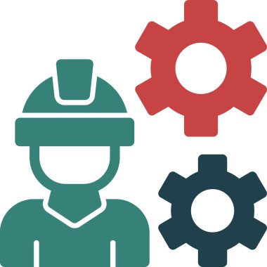 Mühendis düz simgesi, vektör illüstrasyonu