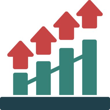 bar çizelgesi büyüme vektörü simgesi