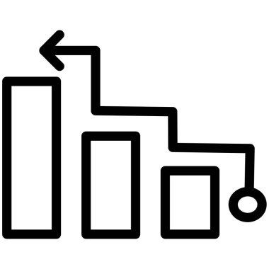 çubuk çizelgesi grafik çizelgesi simgesi, ana çizgi işareti vektörü konsept çizimi, doğrusal sembol.