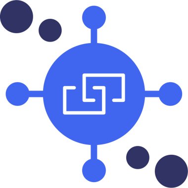 ağ simgesi. Bağlı simgelerin basit çizimi