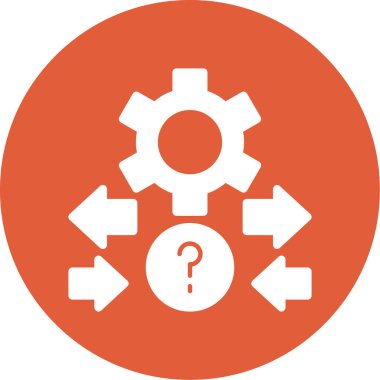 dişli vektör simgesi. biçim düz sembol, turuncu renk, yuvarlak açılar, beyaz arkaplan