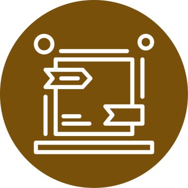 Pusulası olan bir haritanın vektör simgesi