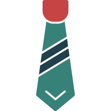 Cravat Glyph Çoklu Renk, Vektör İllüstrasyonu