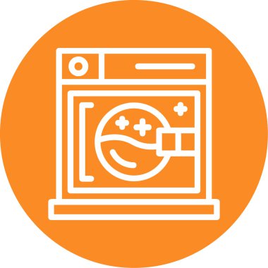 Çamaşır makinesi. Web simgesi basit illüstrasyon