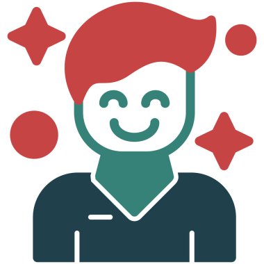 Mutlu çocuk avatar simgesi düz stil