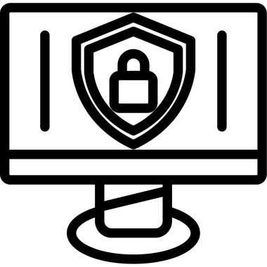 Güvenlik simgesi. Beyaz arkaplanda izole edilmiş web tasarımı için özet güvenlik vektörü simgesi