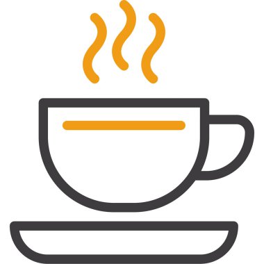 Taslak biçiminde fincan kahve simgesi