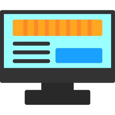 Bilgisayar. Web simgesi basit illüstrasyon