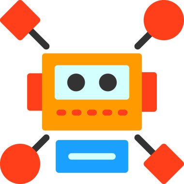 robot. Web simgesi basit illüstrasyon