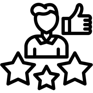 Ana hatlar biçiminde geri bildirim yıldız derecelendirme simgesi