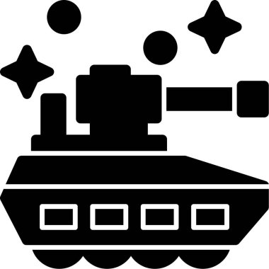 askeri tank simgesi katı biçimde