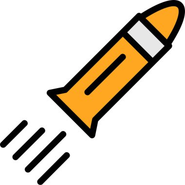 Roket ikon vektörü. İnce çizgi işareti. izole edilmiş sınır sembolü çizimi