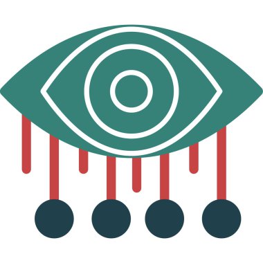 Kanlı göz, illüstrasyon, beyaz arkaplanda vektör.