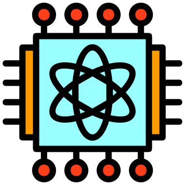 Atom molekülü renk ana hatları vektörü