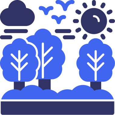 Bir ağaç simgesinin vektör illüstrasyonu