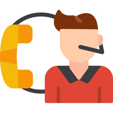 İş adamı konuşan telefon simgesi