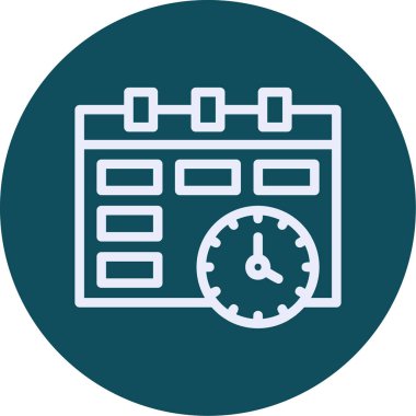 Zaman yönetimi vektör simgesi. biçim iki renkli düz simge sembolü, yumuşak mavi renkler, beyaz arkaplan.