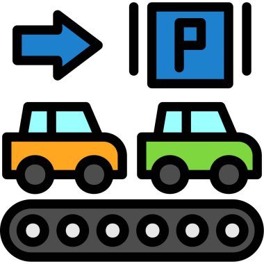 Araba park kutsal kişilerin resmi, vektör çizim