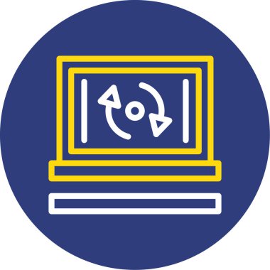 Bilgisayar monitörü. Web simgesi basit illüstrasyon