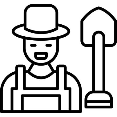 Çiftçi simgesi, basit vektör illüstrasyonu