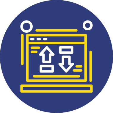 Web simgesi, silo teknolojisinin vektör illüstrasyonu