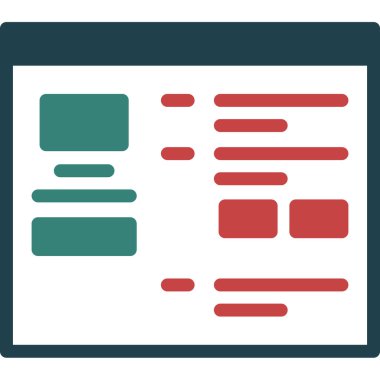 Web arayüzü renkli simge, vektör illüstrasyonu