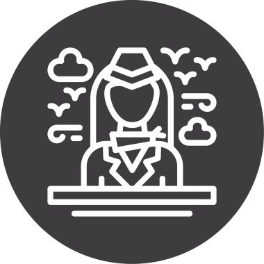 Kalp şeklinde kalbi olan bir kızın vektör çizimi