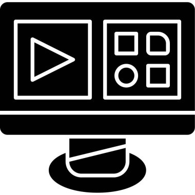 video. Web simgesi basit illüstrasyon