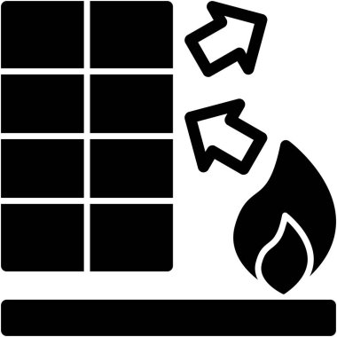 Moda tarzında izole edilmiş şömine ateşi simgesi