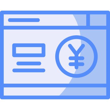 yen. Web simgesi basit illüstrasyon