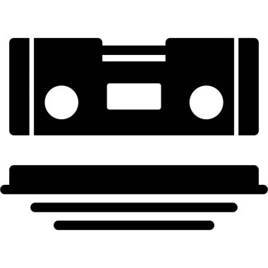 müzik kaset ikonu, basit vektör illüstrasyonu
