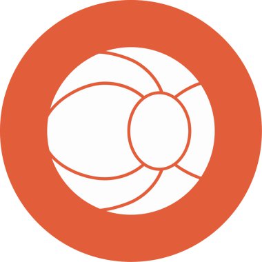 Tek bir izole simge topunun vektör illüstrasyonu