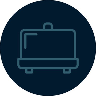 Bavul simgesi. seyahat konsepti. Bagajdan geliyorum. Basit özet.